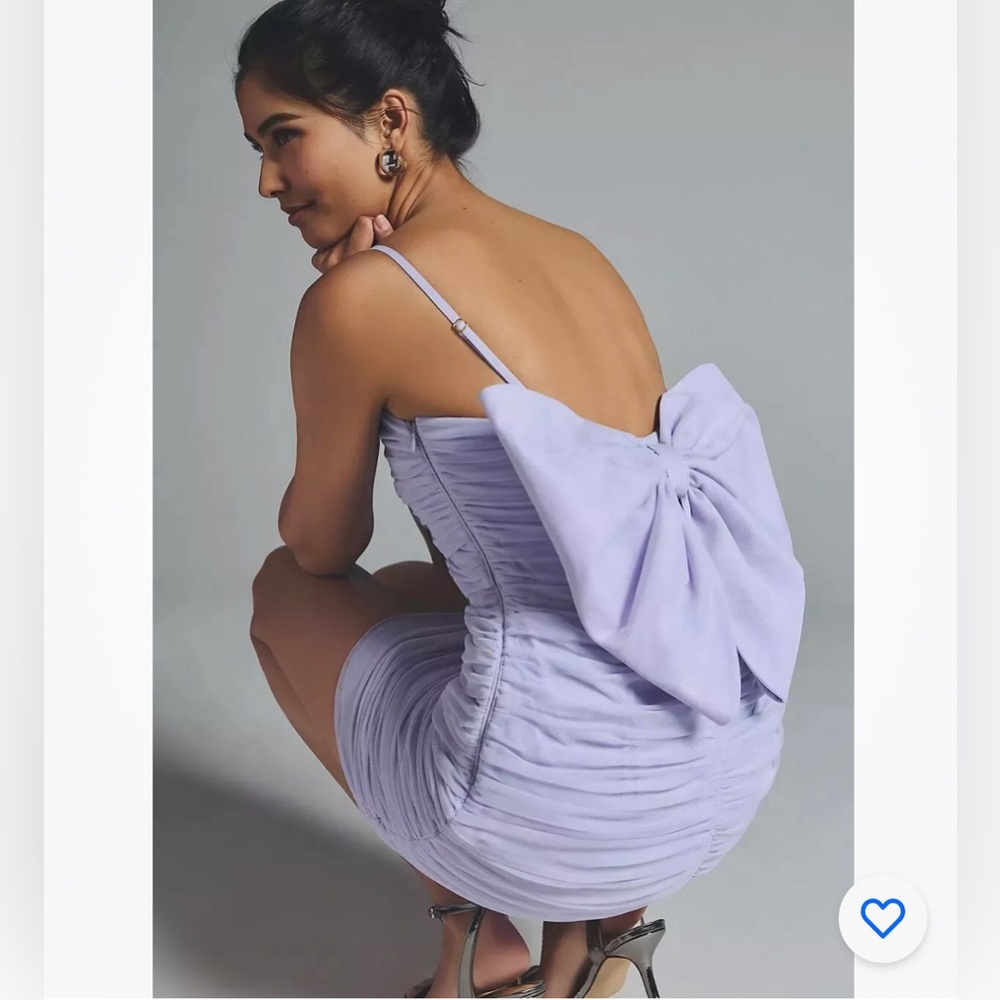 Anthropologie Hutch Ruched Tulle Bow Mini Dress Size 4.B27 - Picture 4 of 9